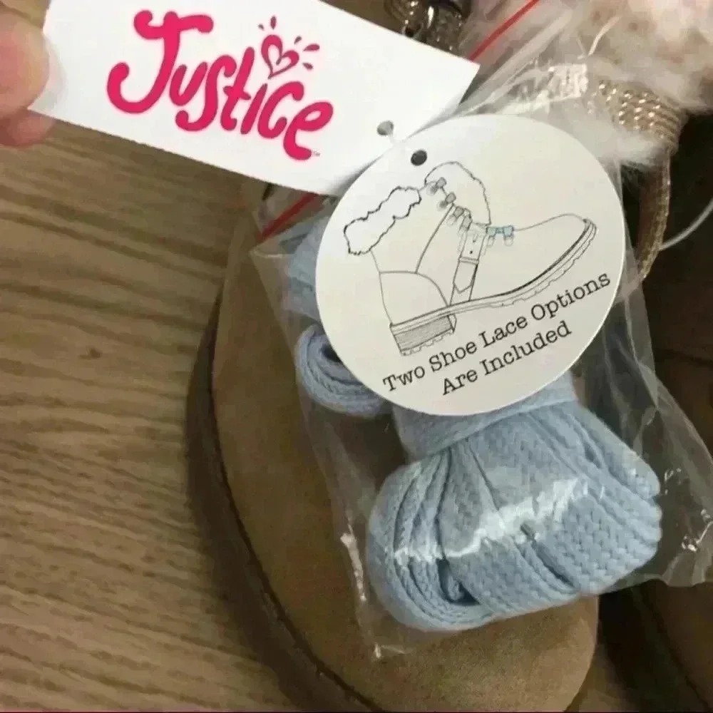 🆕JUSTICE TAN FAUX FUR HIKING BOOTS 1🆕